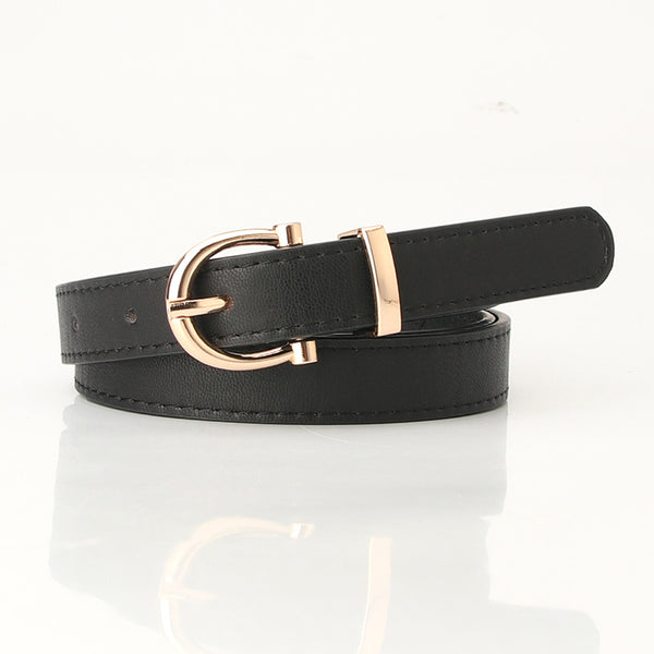 Ranelagh — Ceinture femme fine en cuir — Noir