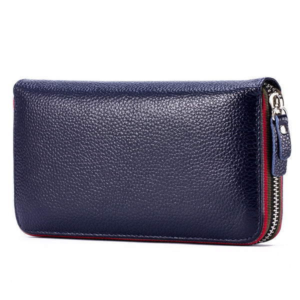 Tuileries — Portefeuille mixte en cuir — Marine