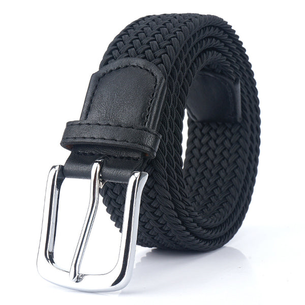 République — Ceinture mixte en toile tressée — Noir