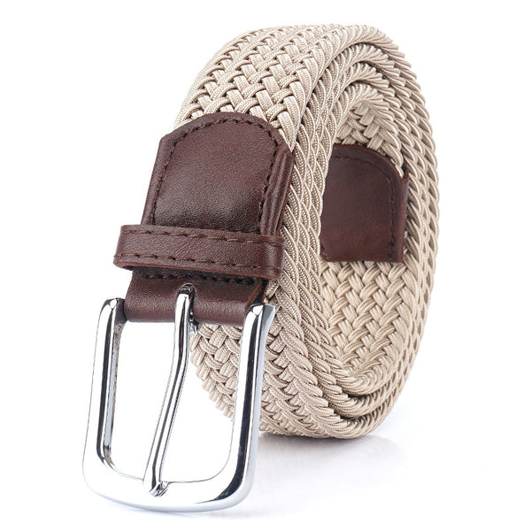 République — Ceinture mixte en toile tressée — Beige