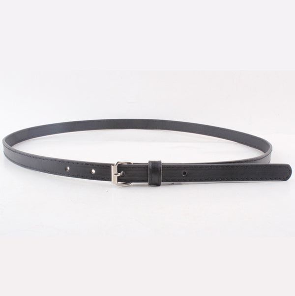 Auteuil — Ceinture femme cuir étroite — Noir