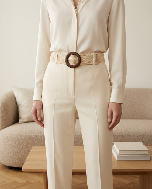 Belleville — Ceinture femme tressée élastique — lookbook