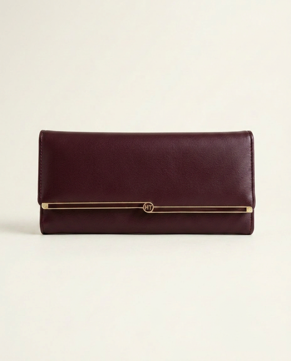 Champs Collection — Long Card Wallet for Her, French Press & Co. — Bordeaux