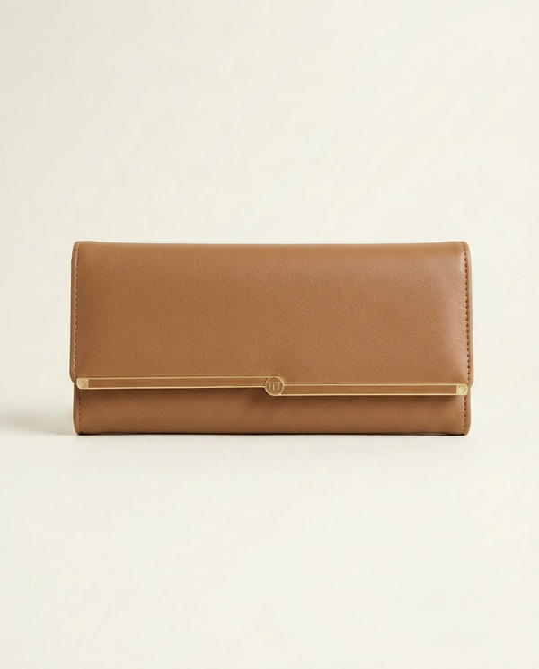 Champs Collection — Long Card Wallet for Her, French Press & Co. — Camel