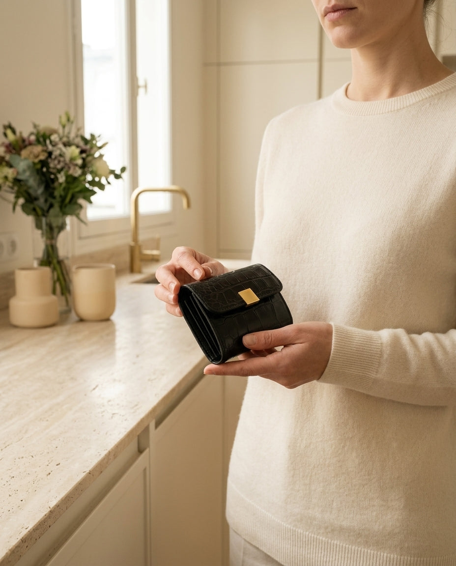 Anvers — Embossed Croc Cardholder