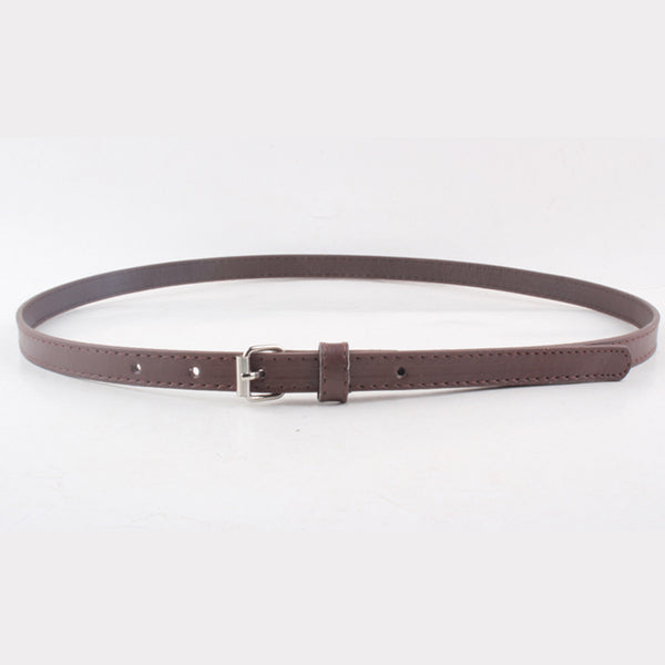 Auteuil — Ceinture femme cuir étroite — Marron