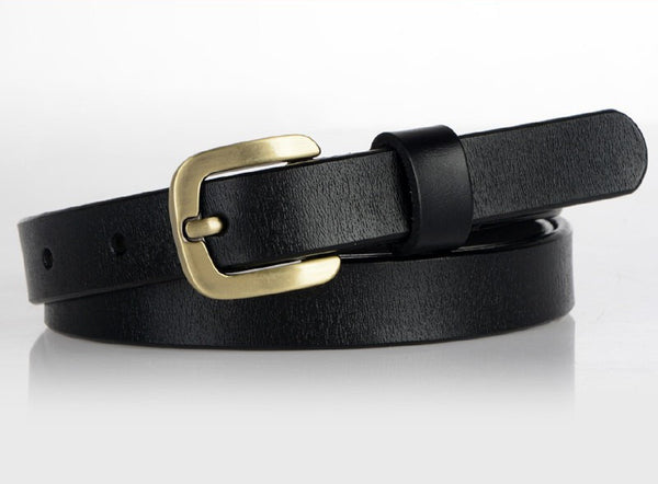 Bac — Ceinture femme cuir épuré — Noir