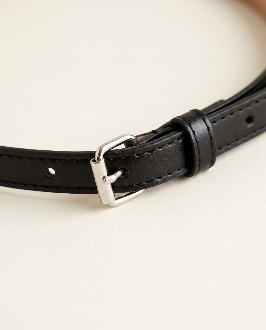 Auteuil — Ceinture femme cuir étroite