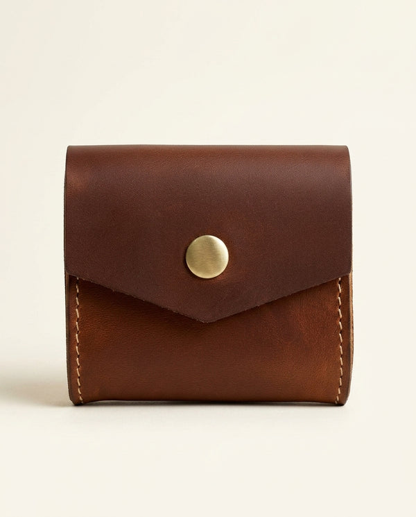 Goncourt — Porte-monnaie cuir vintage — Marron