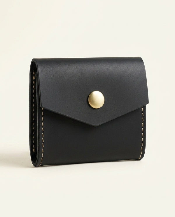 Goncourt — Porte-monnaie cuir vintage — Noir
