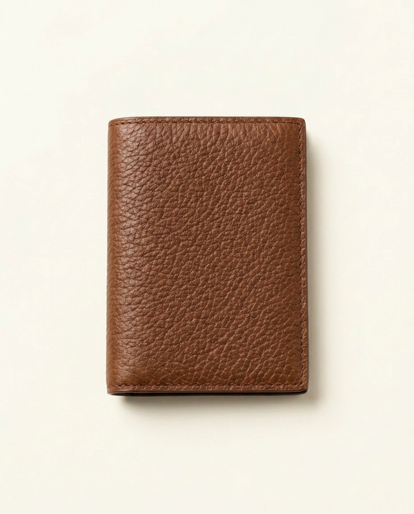 Babylone — Refined Ladies' Card Case, Vibrant Interior — Marron